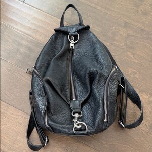 Black Leather Women's Backpack